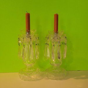 Vintage 2 crystal candleholders